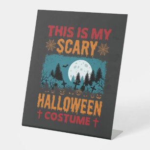 Signe De Table Costume de Halloween drôle et effrayant Graphique