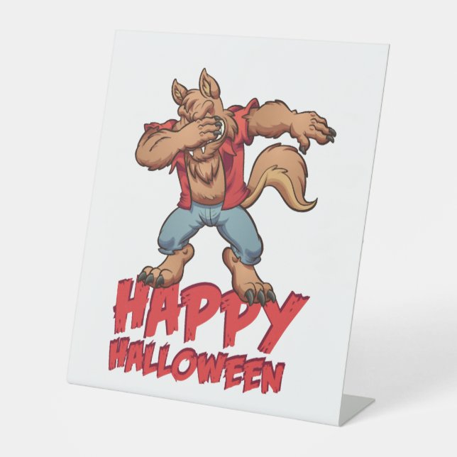 Signe De Table Costume Halloween Dabbing Werwolf Halloween (Recto)