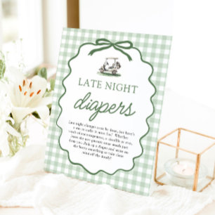 Signe De Table Couche de Golf Vert Sauge Tard dans la Nuit Cadeau