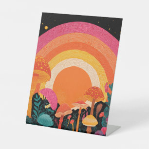 Signe De Table Coucher de soleil aux champignons psychédéliques –