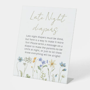 Signe De Table Couches de nuit Fleurs de Wildflower