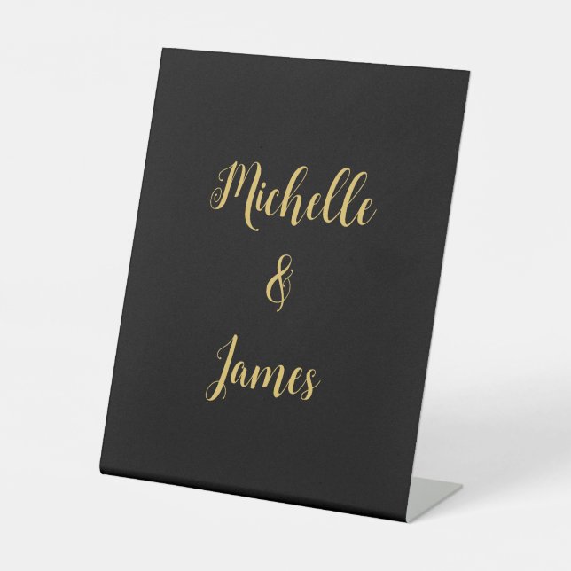 Signe De Table Couleurs Noir & Or Professionnel Moderne tendance (Recto)