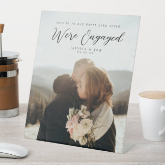 Signe De Table Couple Photo Engagement Party Welcome Acrylic