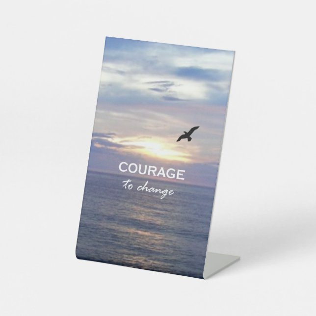 Signe De Table Courage pour changer (Recto)