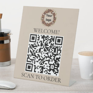 Signe De Table Couronne de grains de café botaniques avec logo pe