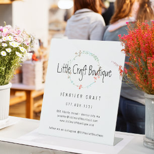 Signe De Table Couronne de ligne artistique de fleurs sauvages él