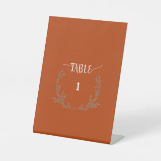 Signe De Table Couronne de mariage rustique orange brûlé boho bot