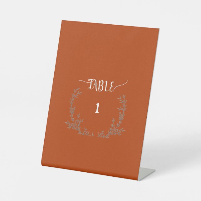 Signe De Table Couronne de mariage rustique orange brûlé boho bot (Recto)