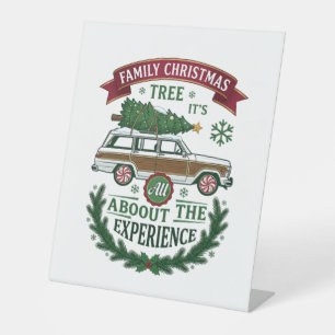Signe De Table Couronne de pin de la voiture familiale de Noël