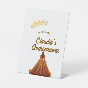 Signe De Table Couronne de princesse orange pour quinceanera anni