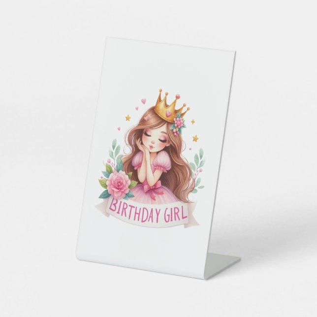 Signe De Table Couronne de princesse pour fille d'anniversaire (Recto)