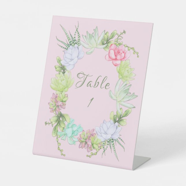 Signe De Table Couronne de verdure succulente pour la table de la (Recto)