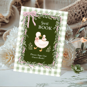Signe De Table Couronne verte Livre d'or de la Silly Goose vert s