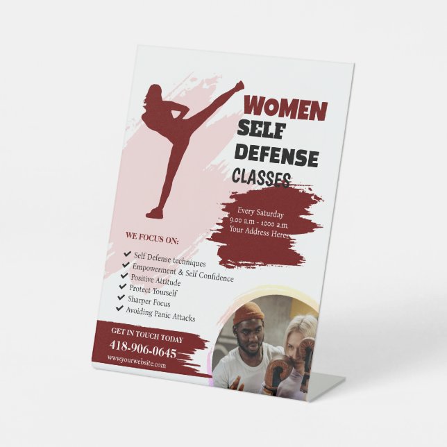Signe De Table Cours d'autodéfense pour femmes (Recto)