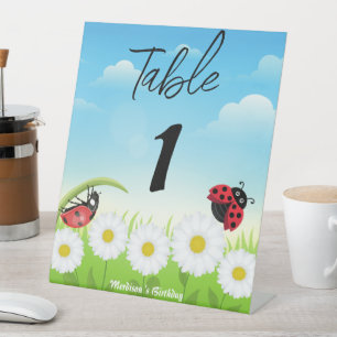 Signe De Table Coute Polka point Ladybug Daisy Flower fête d'anni