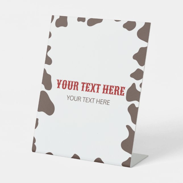 Signe De Table Cowboy Rodeo Western Wild West Custom Party (Recto)