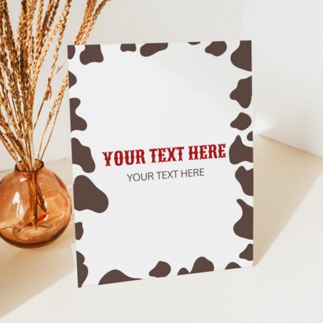 Signe De Table Cowboy Rodeo Western Wild West Custom Party (Créateur téléchargé)