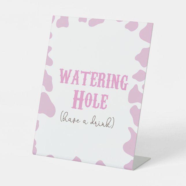 Signe De Table Cowgirl Rodeo Western Watering Hole Boissons Party (Recto)