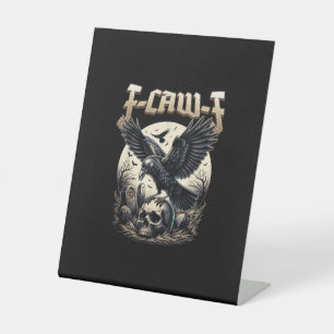 Signe De Table Crâne gothique F-Caw-F Corbeau Humour Adulte Graph