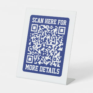 Signe De Table Créer un code QR analysable Bleu marine (modifia