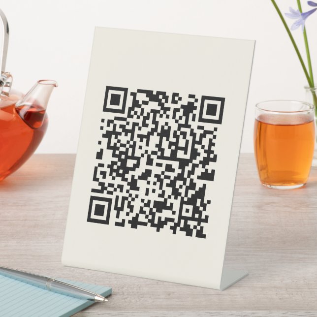 Signe De Table Créez instantanément un code QR | Blanc cassé modi (In SItu)