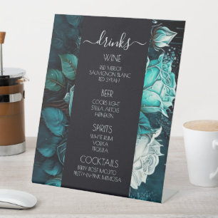 Signe De Table Créez votre propre menu de calligraphie Rose bleue