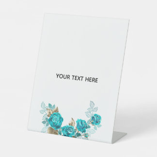 Signe De Table Créez Votre Propre Rose Bleue Élégante