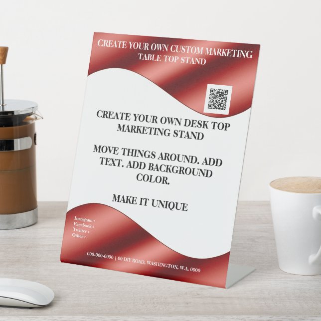 Signe De Table Créez votre propre stand marketing de bureau 8x10  (In SItu)