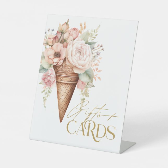 Signe De Table Crème De Glace Floral Cadeaux Et Cartes Fête des m (Recto)