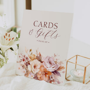 Signe De Table Crème Floral Baby shower d'automne Cartes et cadea