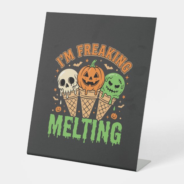 Signe De Table Crème glacée fondue d'Halloween à vous rendre ding (Recto)