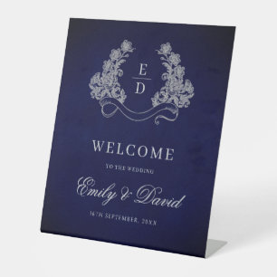 Signe De Table Crest Héréditaire Monogramme Mariage Bienvenue