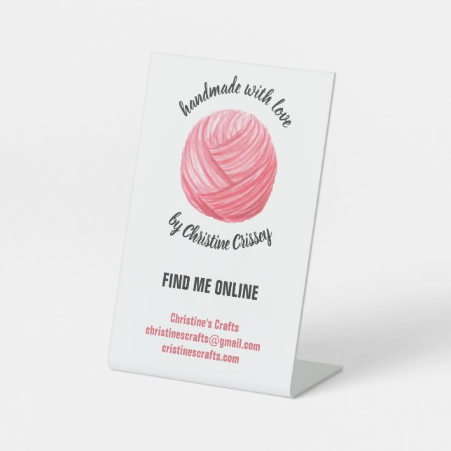 Signe De Table Crochet d'artisanat rose | Tricot artisanal (Recto)