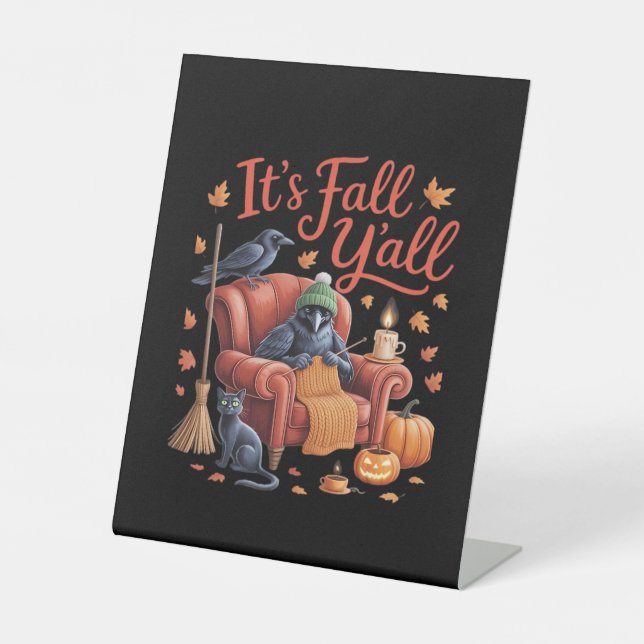 Signe De Table Crow C’est l’automne Y’tous les Citrouilles Automn (Recto)