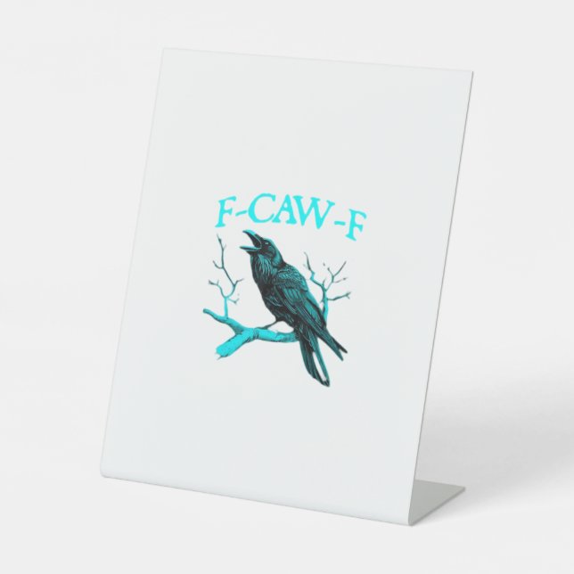 Signe De Table Crow F-Caw-F Funny Bird Retro (Recto)