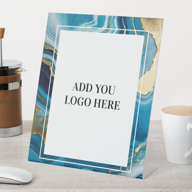 Signe De Table custom business logo advertising pedestal sign (In SItu)