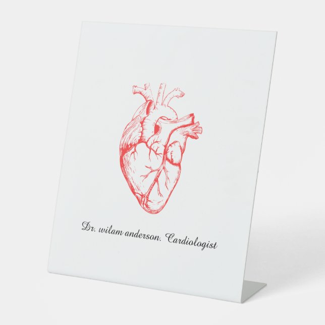 Signe De Table Custom Cardiologist Heart Anatomy Art (Recto)