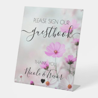 Signe De Table Custom Names Dainty Pink Flowers Table Sign