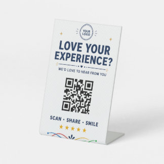 Signe De Table Custom QR Code Review Sign for Small Business