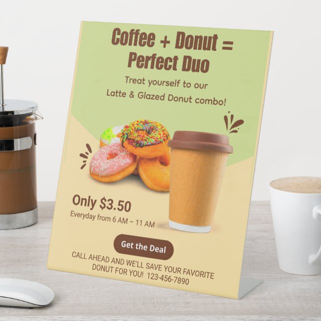 Signe De Table Customize Coffee And Donuts The Perfect Duo (In SItu)