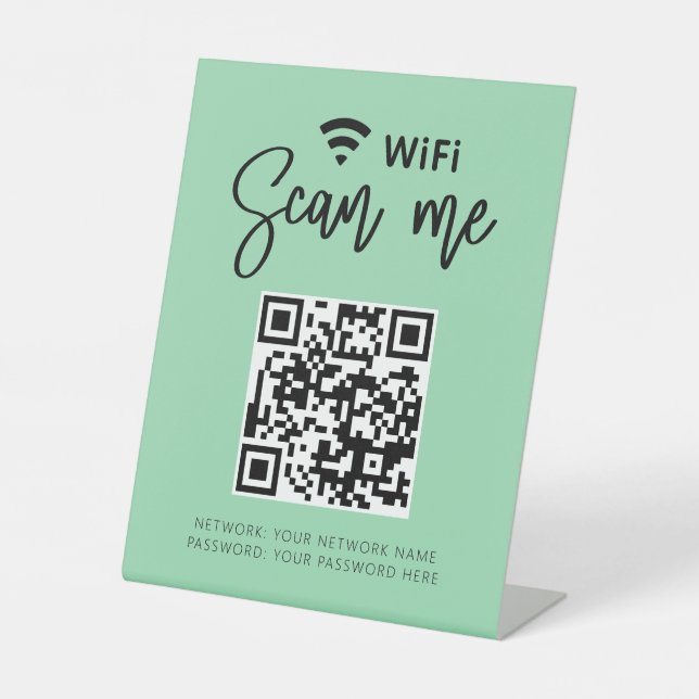 Signe De Table Cute Girl Wifi QR Code Salon Business (Recto)