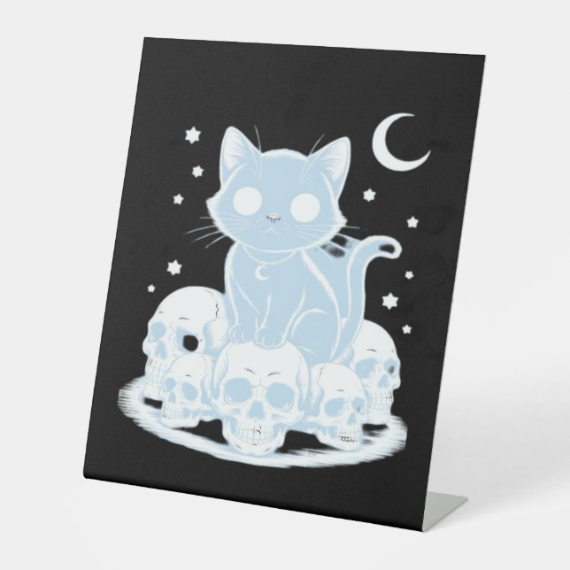Signe De Table Cute Halloween Kitten Chat Gothique Esthétique Ess (Recto)