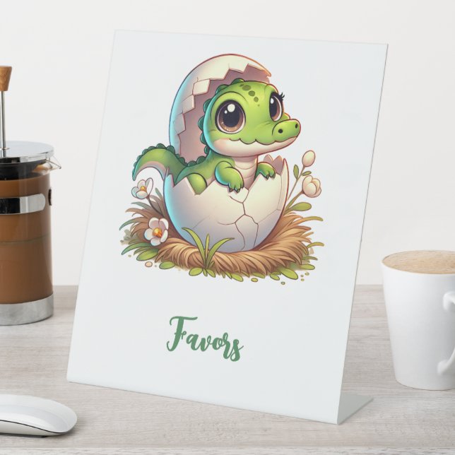 Signe De Table Cute Kawaii Baby Alligator Faveurs d'éclosion (In SItu)