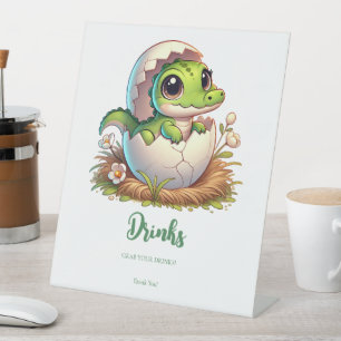 Signe De Table Cute Kawaii Bébé Alligator Hatching Boissons