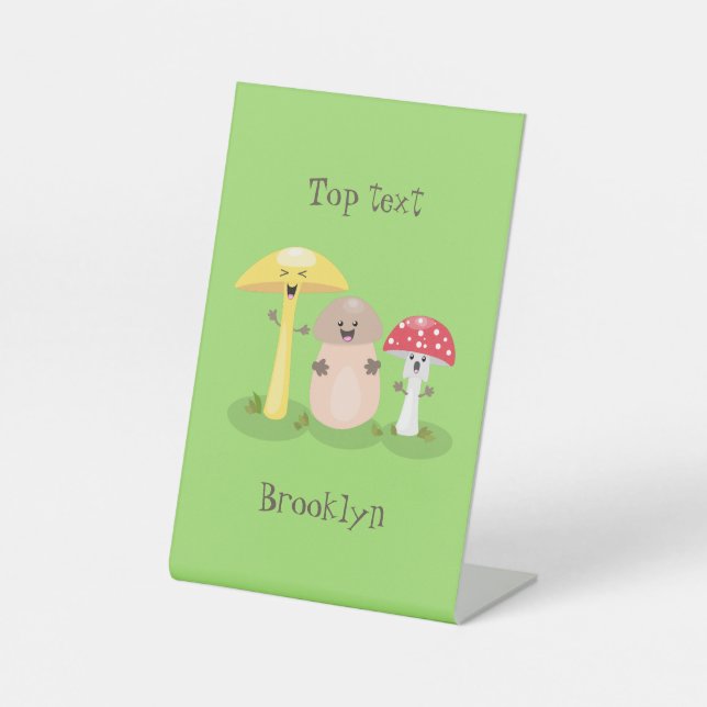 Signe De Table Cute kawaii champignon champignon toadstool (Recto)