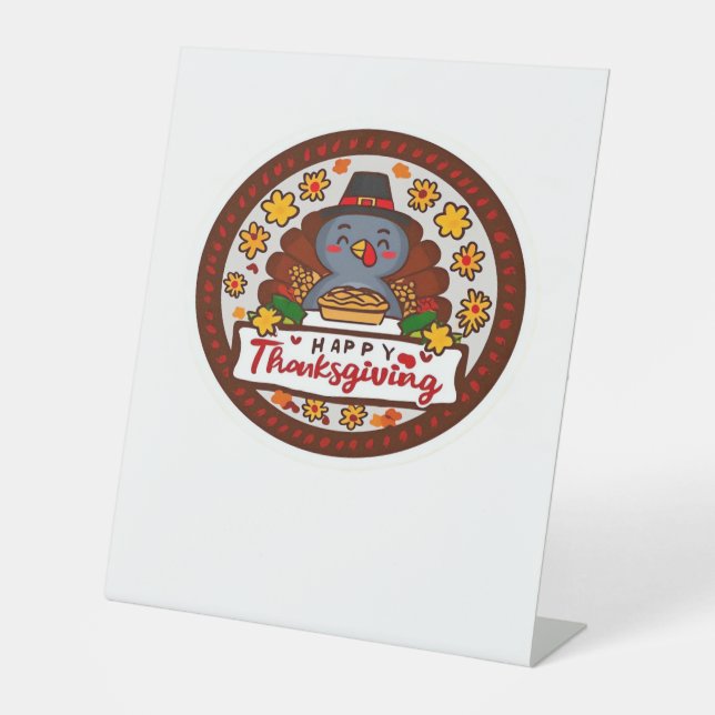 Signe De Table Cute Kawaii Turquie - Bon thanksgiving classique T (Recto)