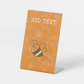 Signe De Table Cute Little Bee Flying Watercolor Baby shower