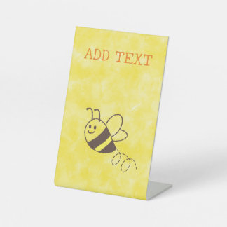 Signe De Table Cute Little Bee Flying Watercolor Baby shower