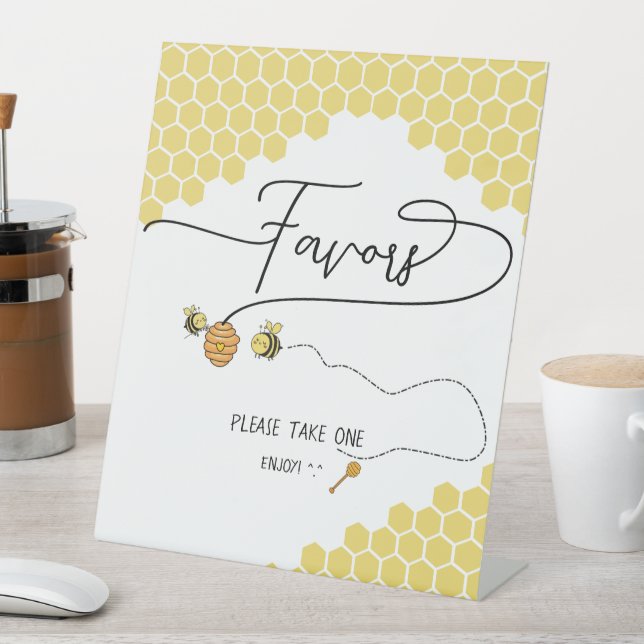 Signe De Table Cute Little Bees Honeycomb Baby shower Faveurs (In SItu)