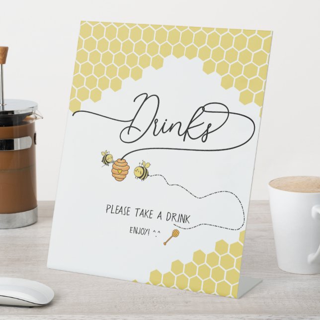 Signe De Table Cute Little Bees Honeycomb Baby showers Boissons (In SItu)